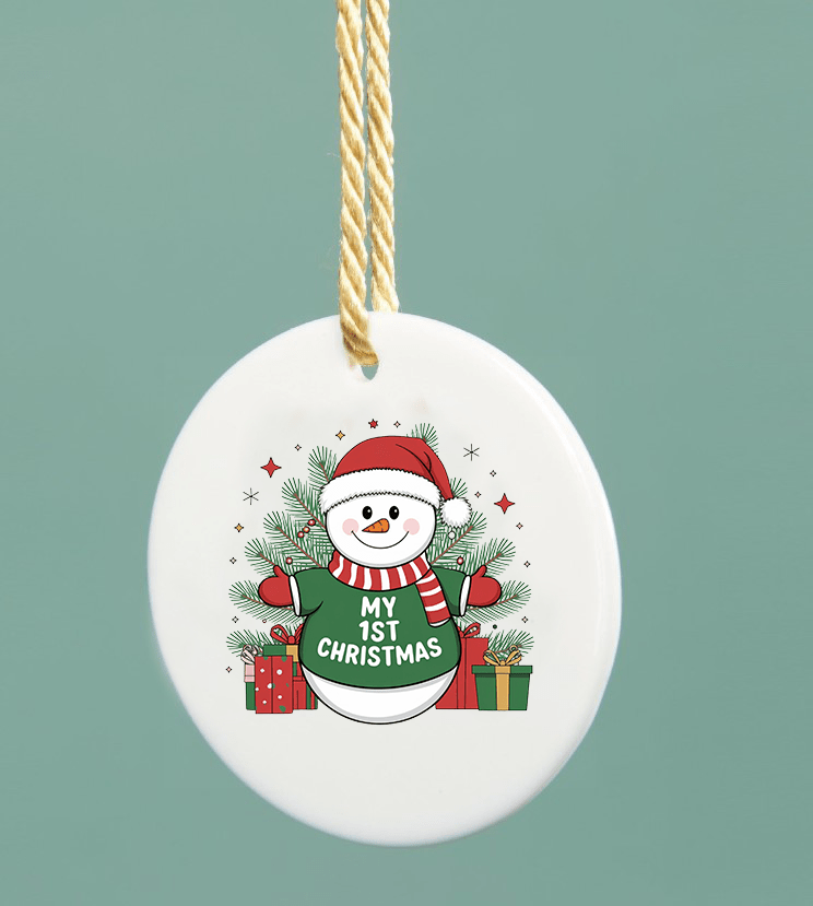 noel - Boule de Noël céramique "Mon 1er Noël" - Bichette Créa