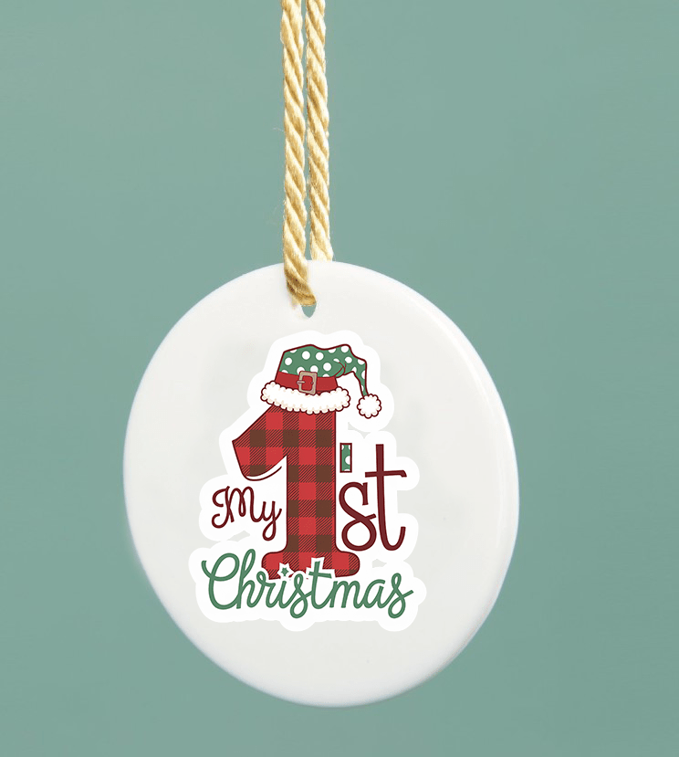 noel - Boule de Noël céramique "Mon 1er Noël" - Bichette Créa