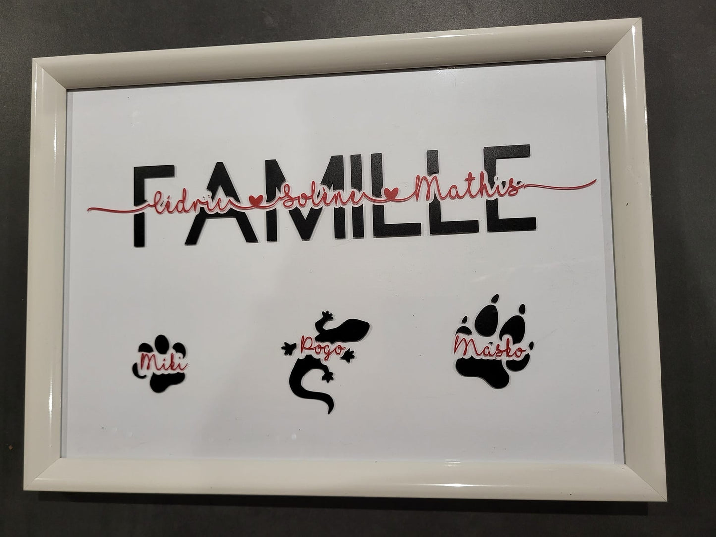 noel - Cadre "Famille" personnalisé - Bichette Créa