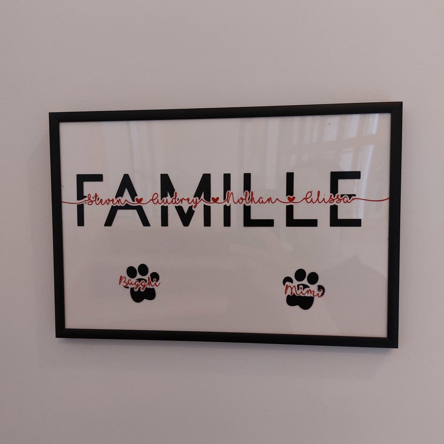 noel - Cadre "Famille" personnalisé - Bichette Créa