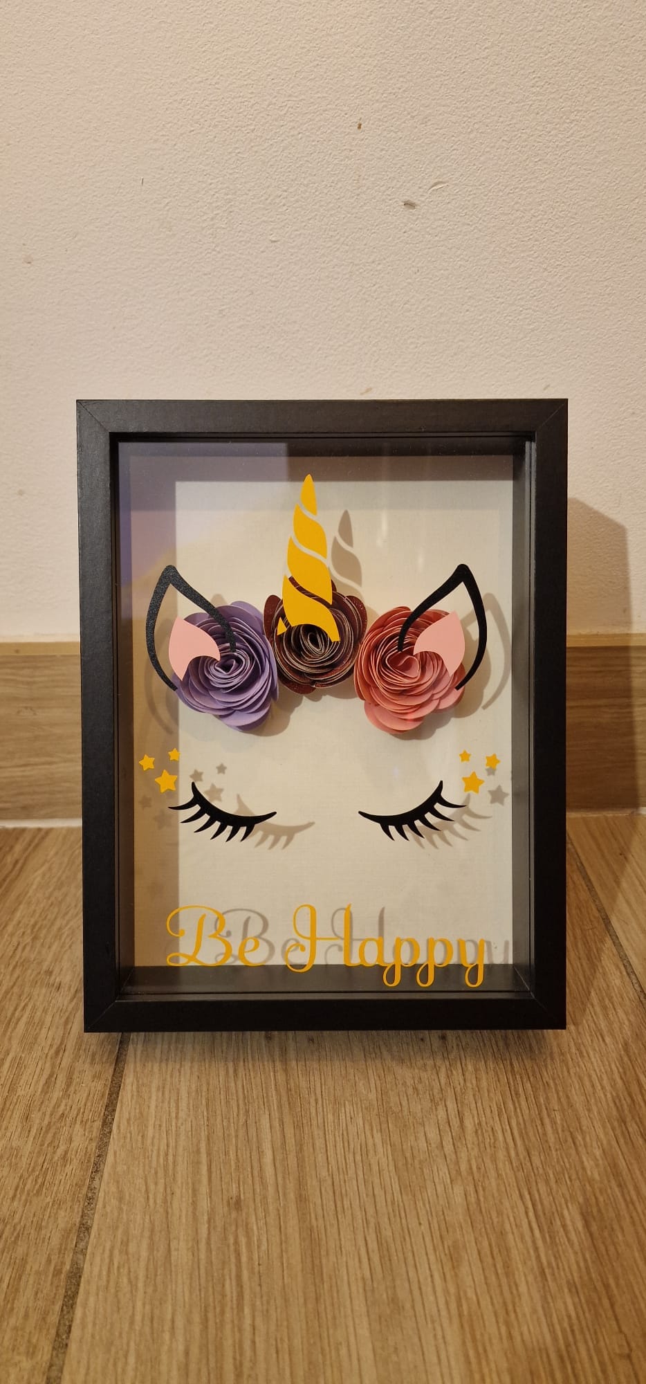 Cadre - Cadre Licorne Fleur 3D - Bichette Créa