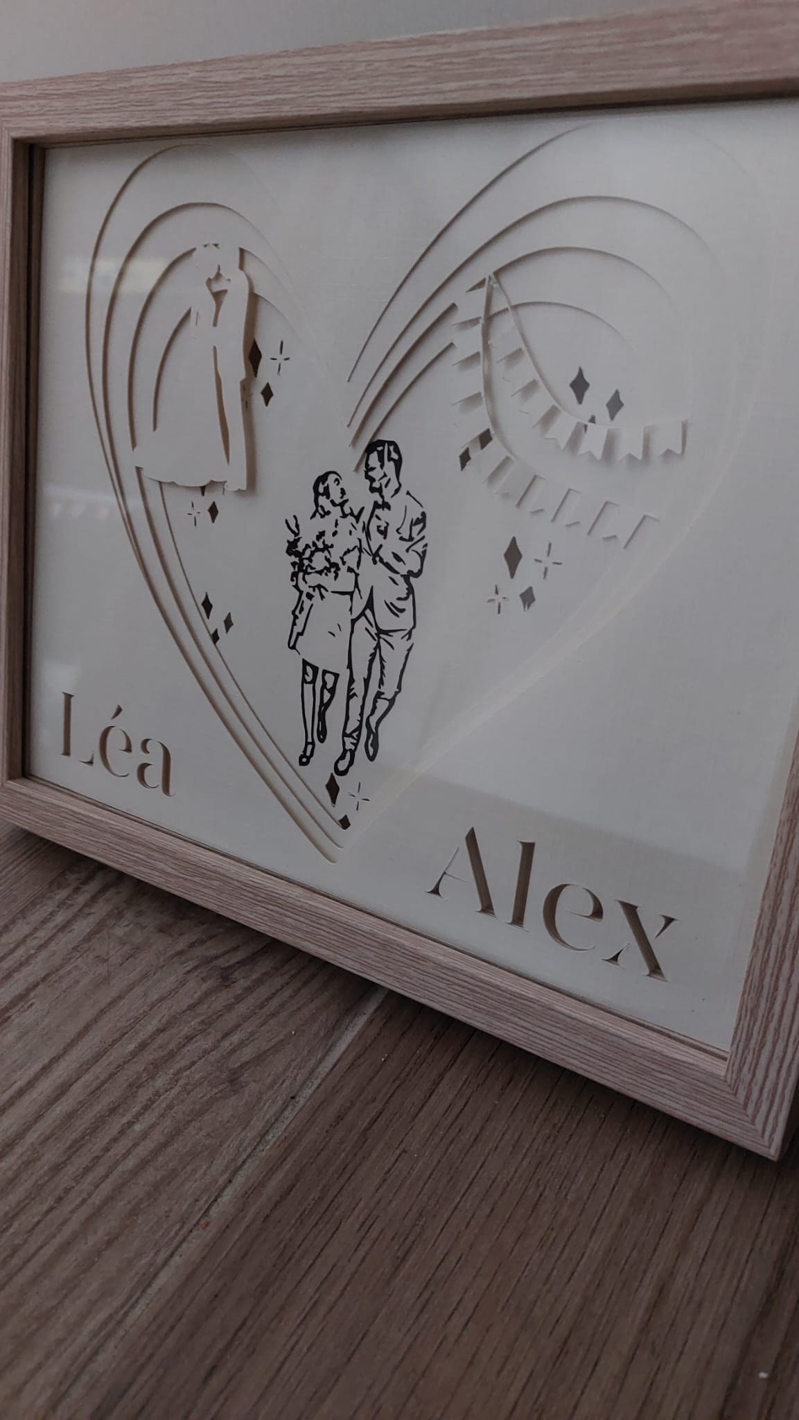 Cadre Lumineux - Cadre lumineux mariage - personnalisé - Bichette Créa