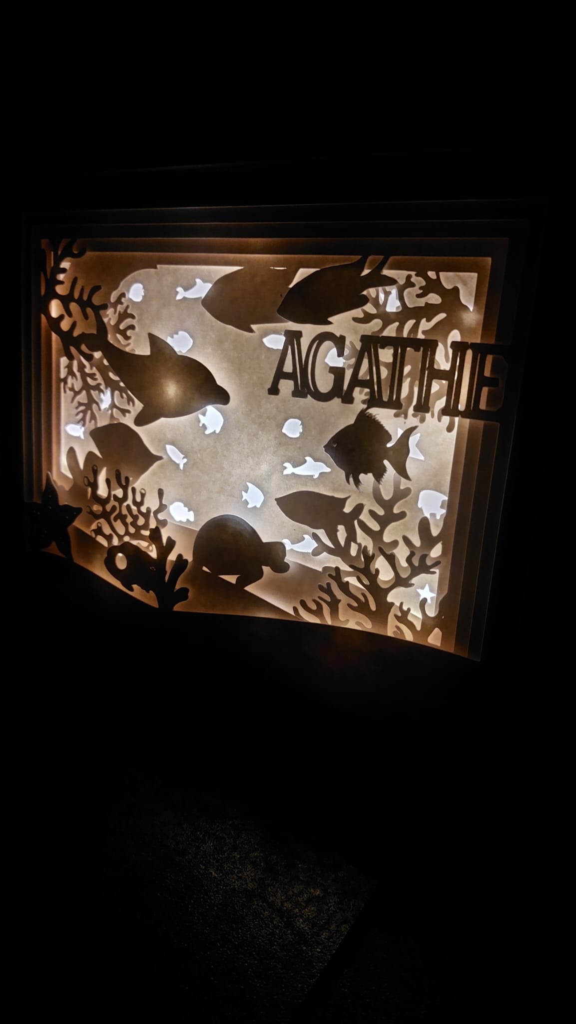 Cadre Lumineux - Cadre lumineux thème "Aquarium" - Bichette Créa