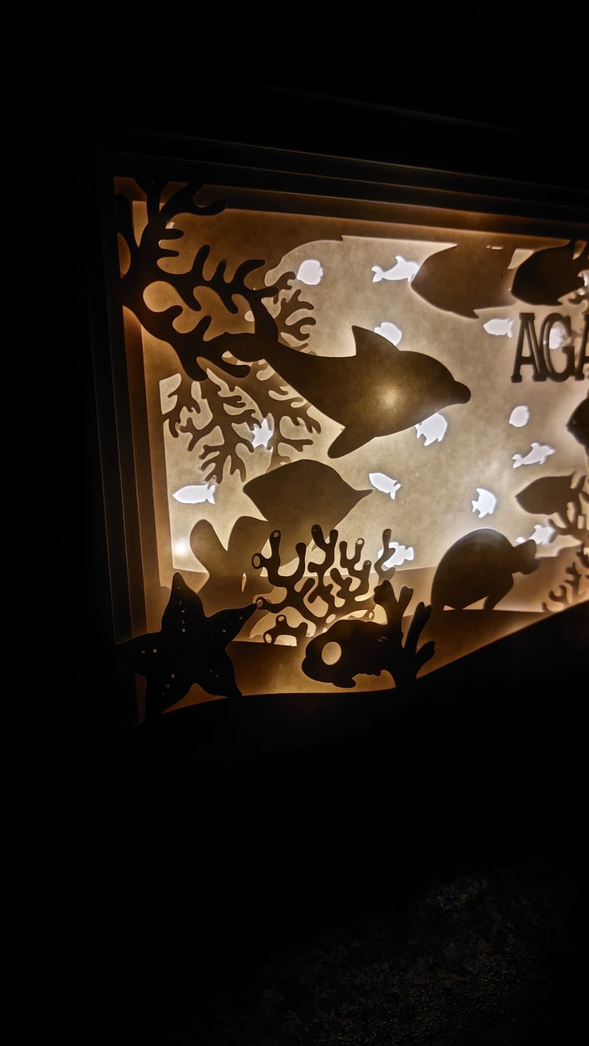 Cadre Lumineux - Cadre lumineux thème "Aquarium" - Bichette Créa