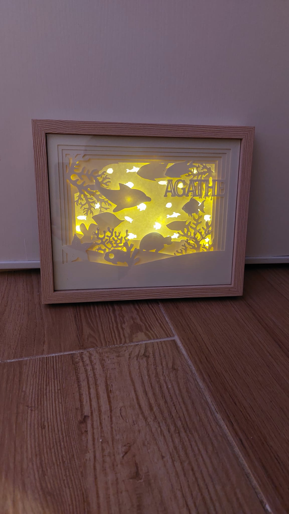 Cadre Lumineux - Cadre lumineux thème "Aquarium" - Bichette Créa