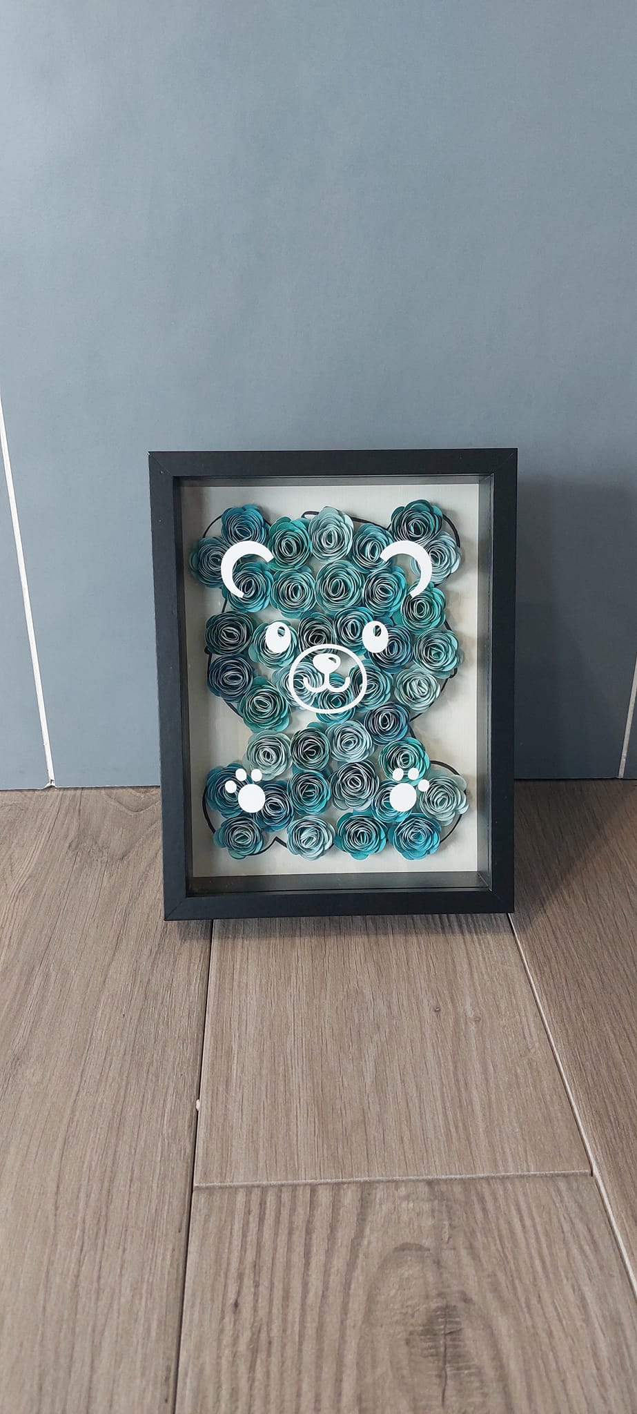 Cadre - Cadre Nounours fleurs 3D - Bichette Créa