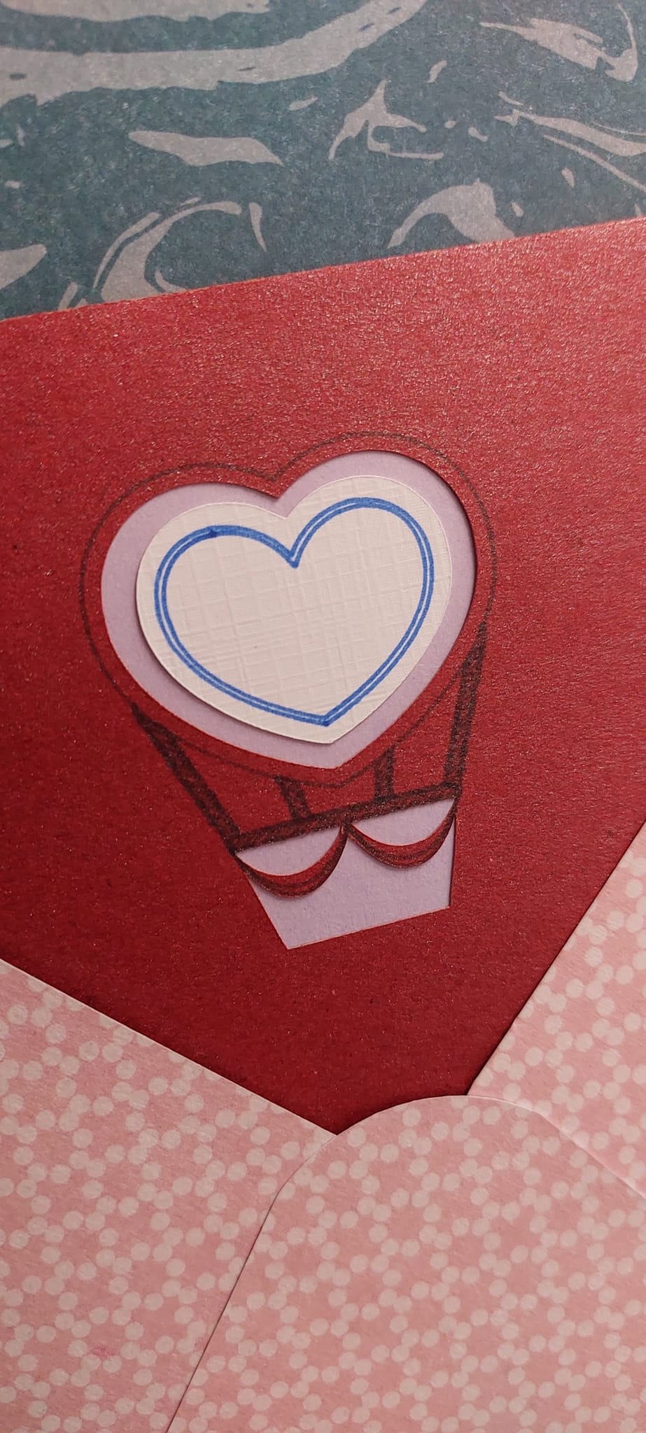 Carte de voeux - Carte Pop - Up "Cœur en Montgolfière" - Bichette Créa