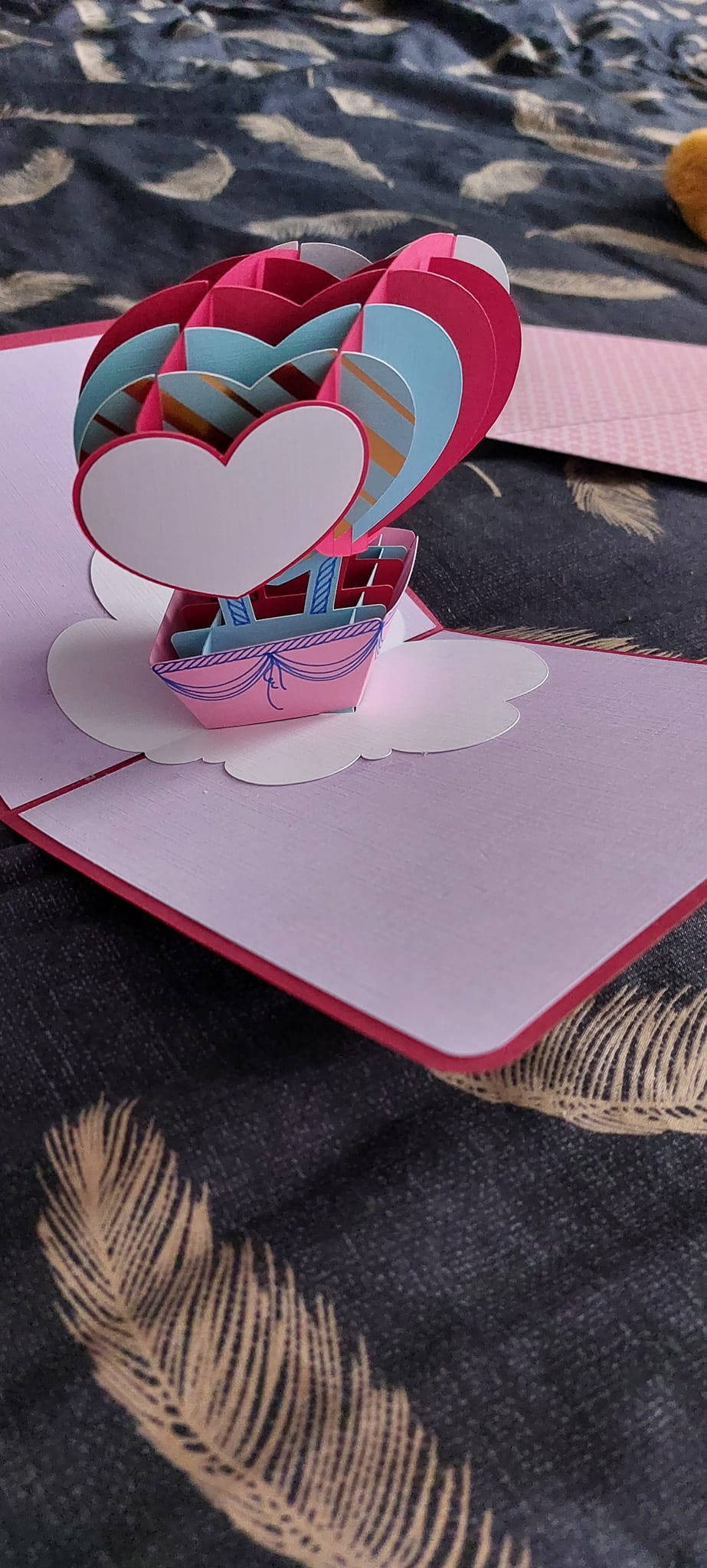 Carte de voeux - Carte Pop - Up "Cœur en Montgolfière" - Bichette Créa