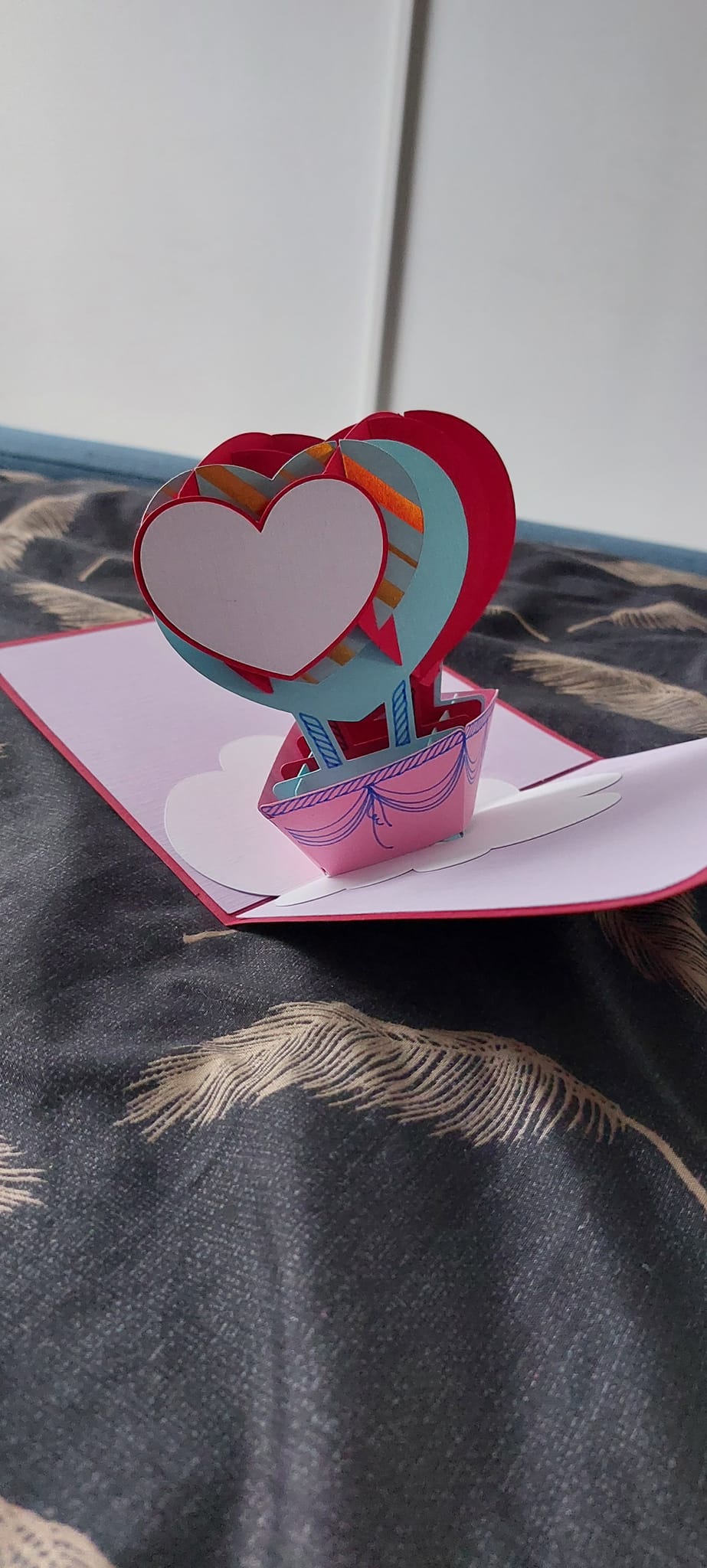 Carte de voeux - Carte Pop - Up "Cœur en Montgolfière" - Bichette Créa
