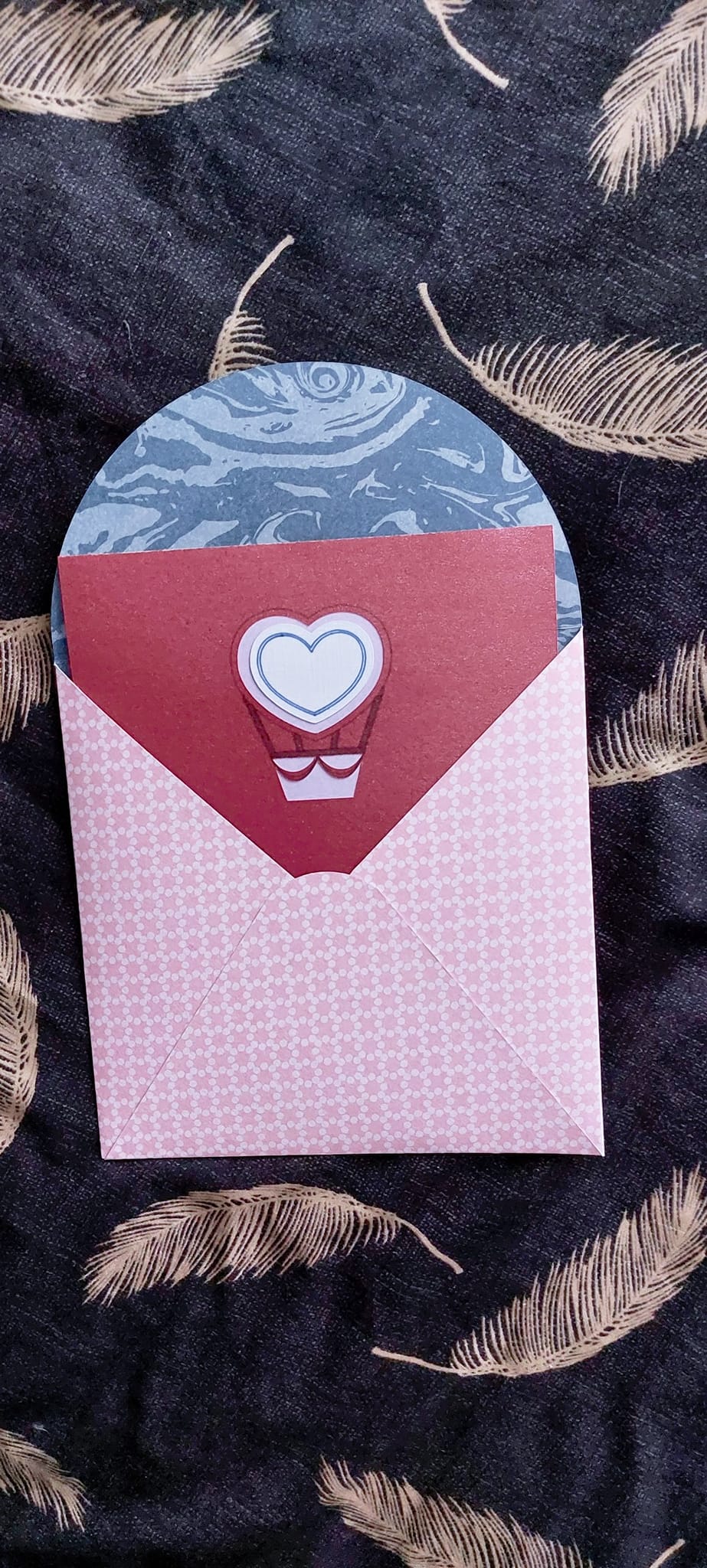 Carte de voeux - Carte Pop - Up "Cœur en Montgolfière" - Bichette Créa