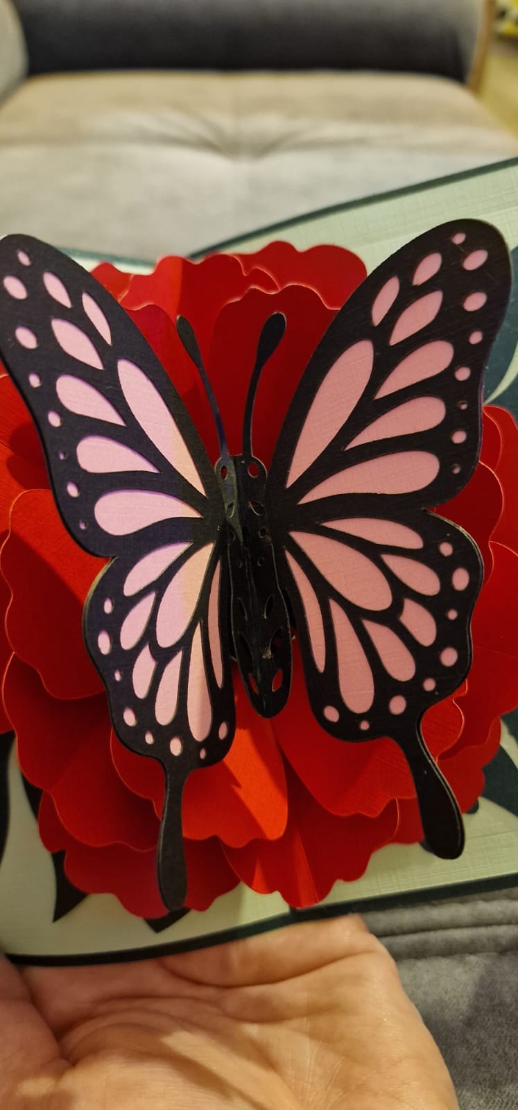 Carte de voeux - Carte Pop - Up Papillon - Bichette Créa