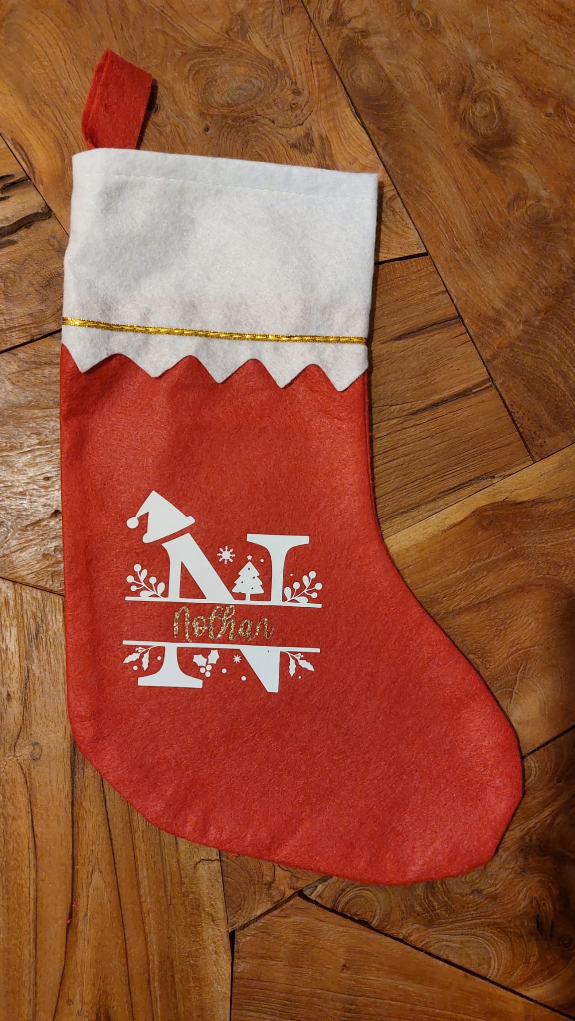 noel - Chaussette de Noël personnalisée - Bichette Créa