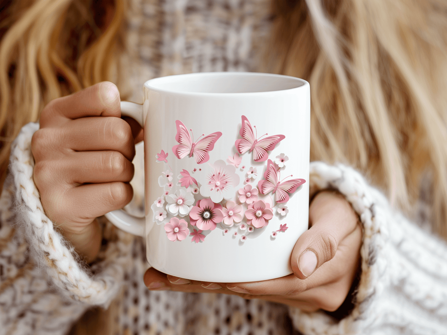 Vaisselle / Apéros - 🌼🦋 Mug "Évasion Florale : Un Papillon au Cœur des Fleurs" 🦋🌼 - Bichette Créa