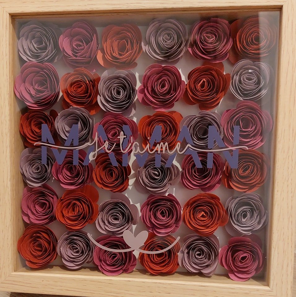Décoration / Cadre - Tableau personnalisé fleur 3D - Bichette Créa