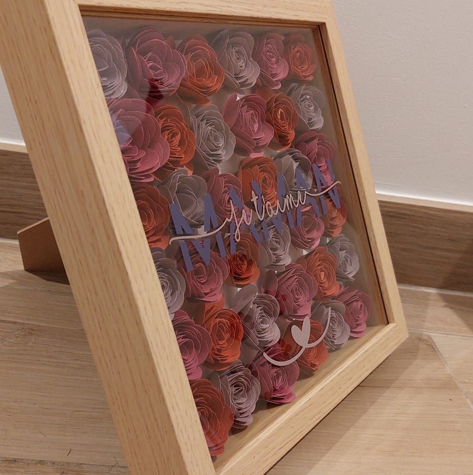 Décoration / Cadre - Tableau personnalisé fleur 3D - Bichette Créa