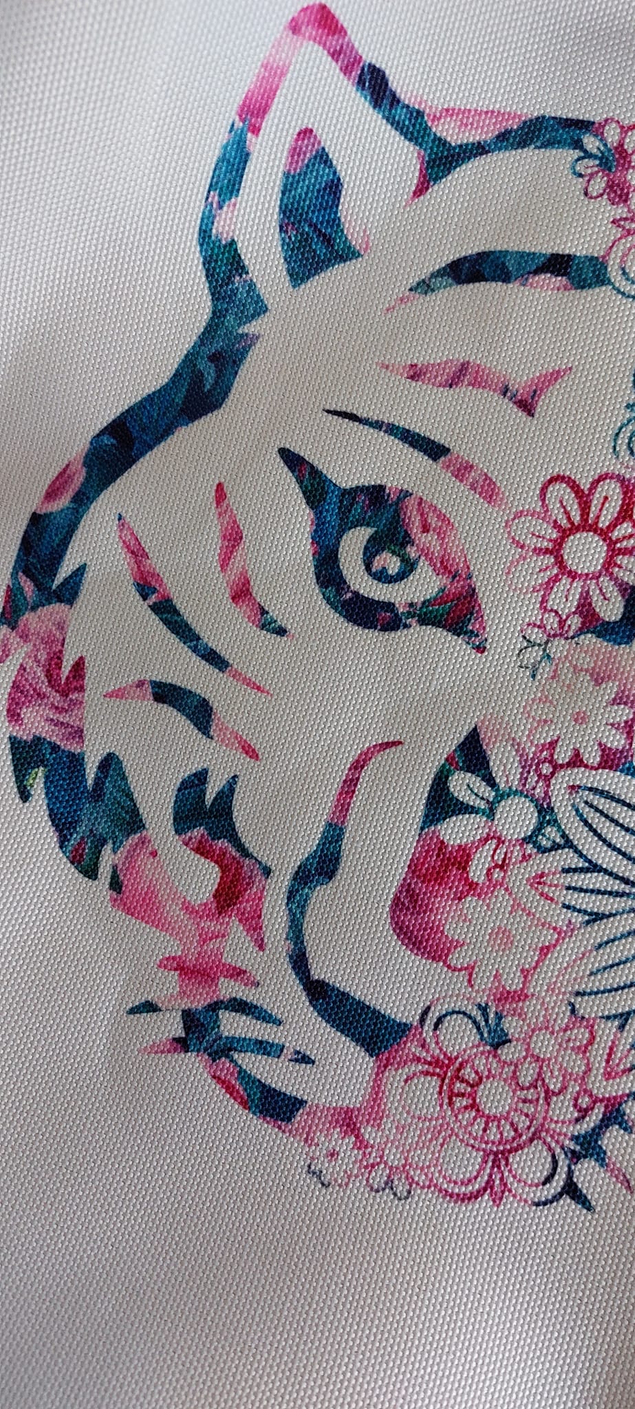 Tote - Bag et Pochette - Tote Bag Tigre en fleur - Bichette Créa