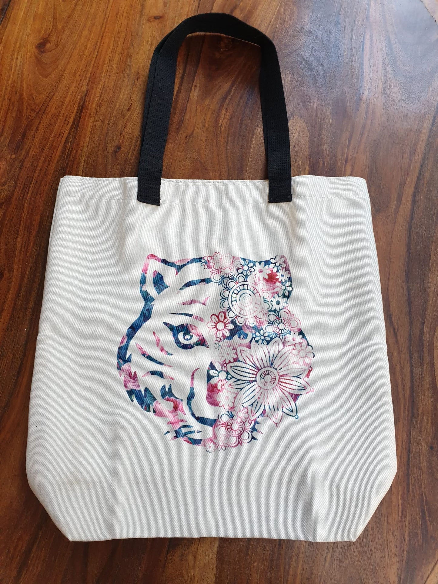 Tote - Bag et Pochette - Tote Bag Tigre en fleur - Bichette Créa