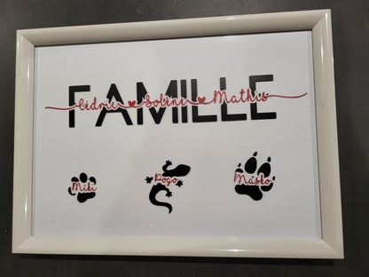 Cadre - Cadre "Famille" personnalisé - Bichette Créa