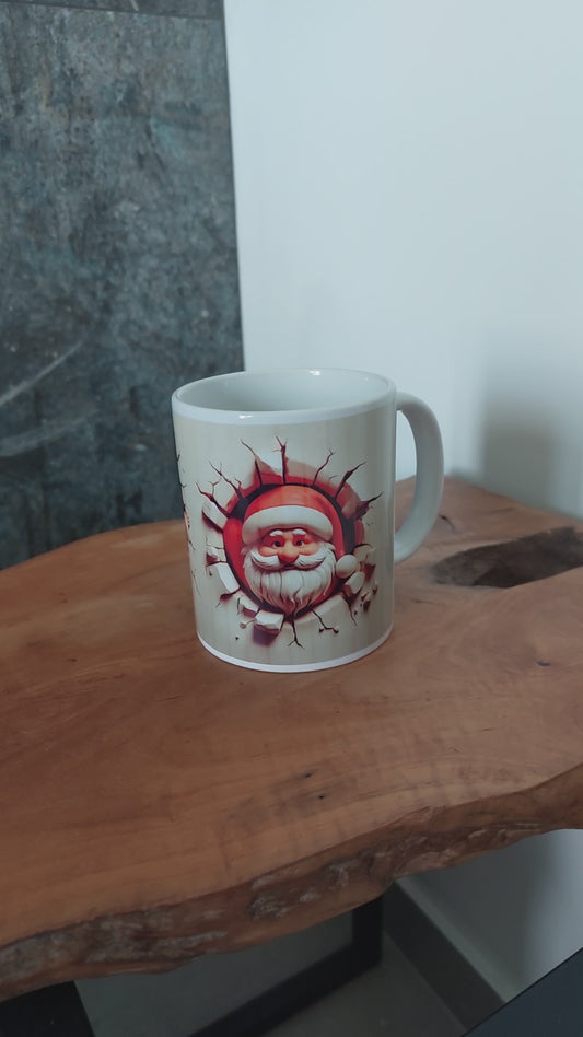 Mug humoristique double face Père Noel